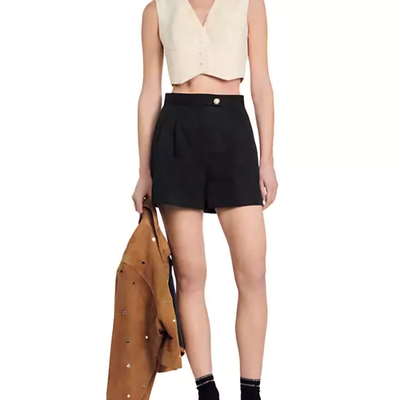 NWT Sandro Yann Black Shorts Size 34 XS - Picture 3 of 9